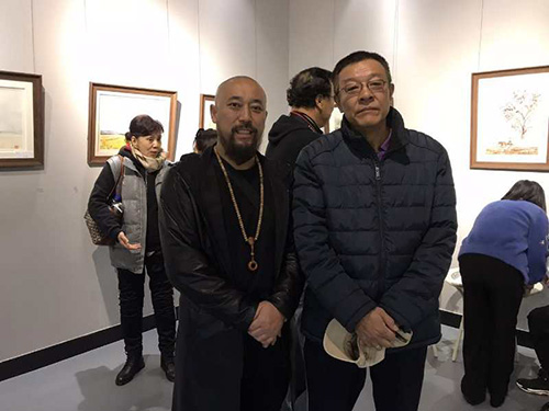  导演，画家王兴君与《年轮》电视剧总导演导邓迎海在一起