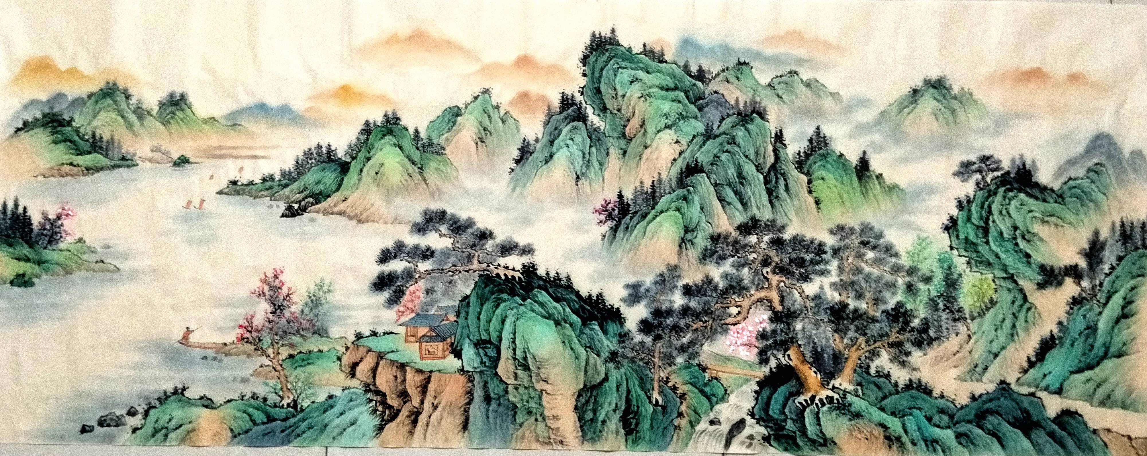 传统青绿山水画