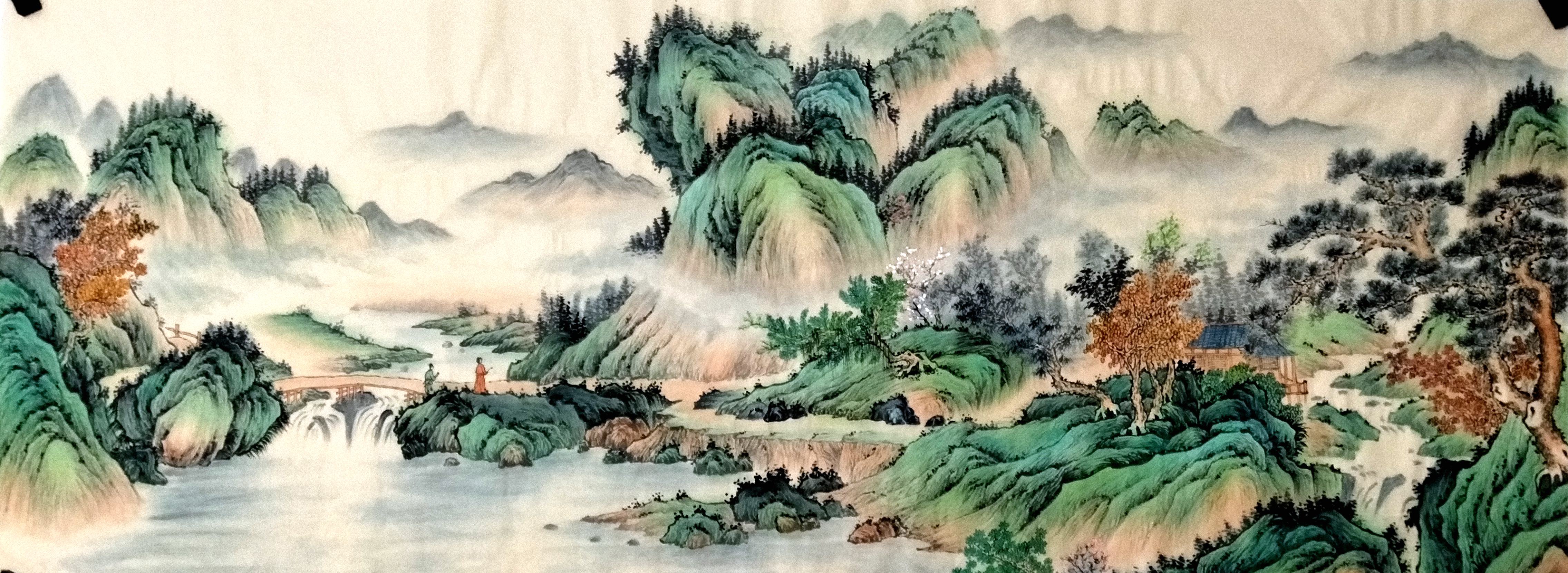 传统青绿山水画