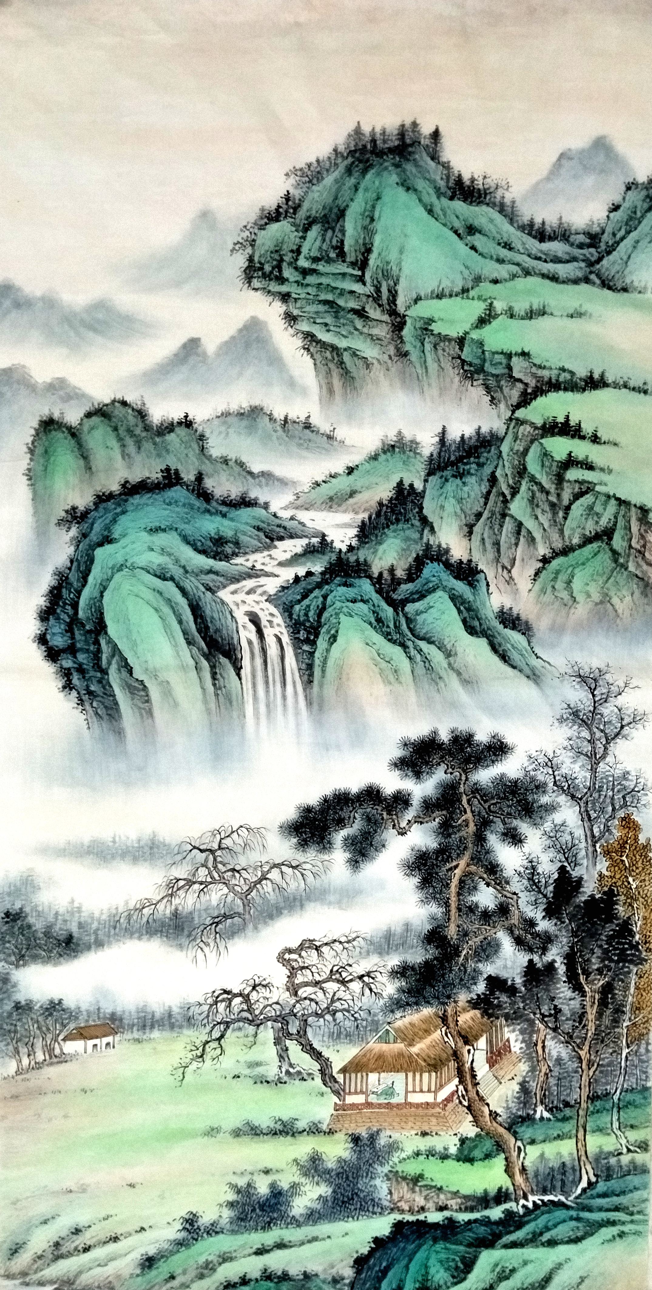 传统青绿山水画