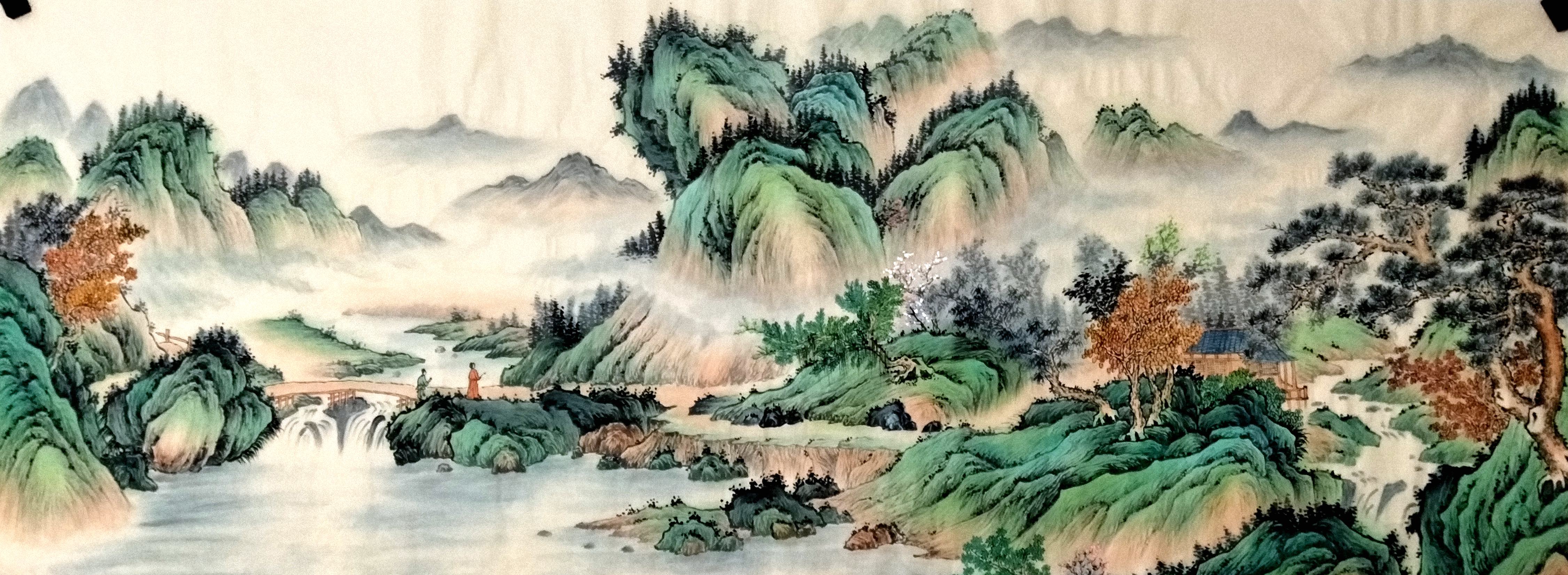 传统青绿山水画