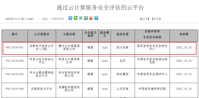 曙光,中科曙光,网信办,云计算,云平台