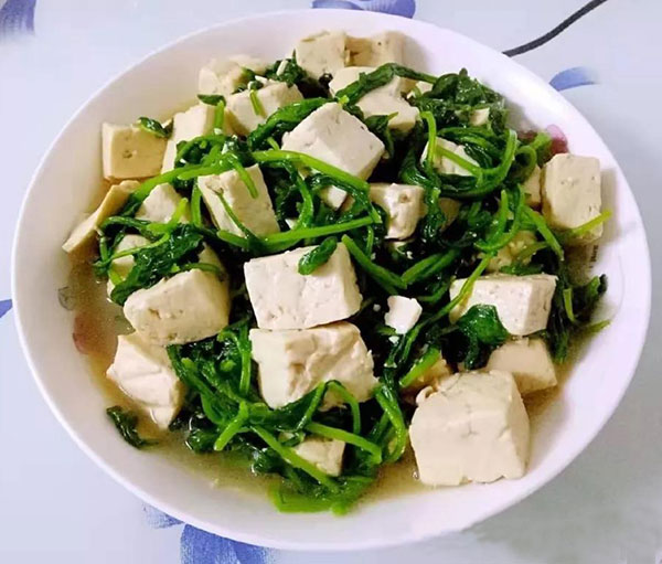 萝卜苗豆腐汤